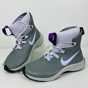 Nike Binzie Grey/Violet Frost Girl's Youth Rain Boots Size 13C